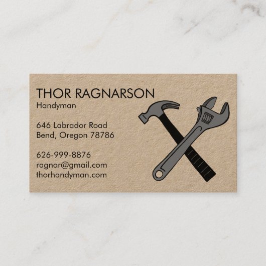 ハンドマンリペア建築レンチハンマークラフト 名刺 (正面)