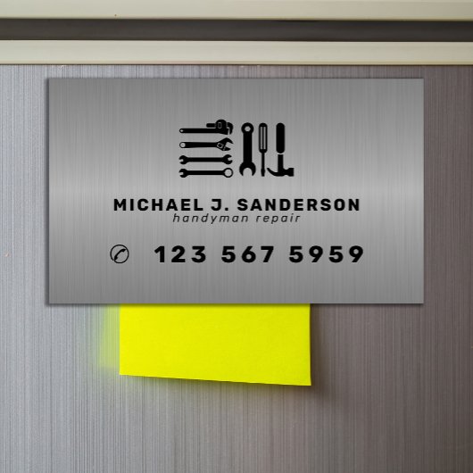 ハンドマン専門の金属修理工事サービス マグネット名刺