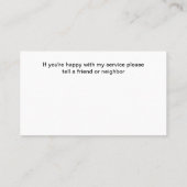 ハンドマン建築ユニークニュービジネスカード 名刺 (裏面)