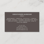 ハンドマン建築修理サービス金属鋼 名刺 (裏面)