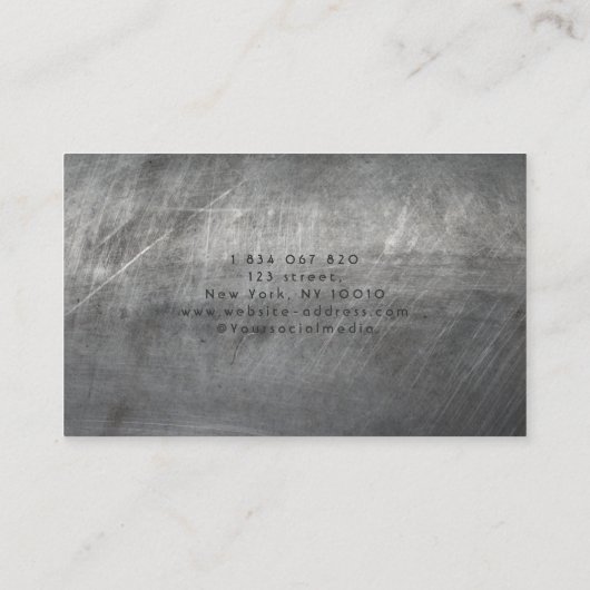 ハンドマン建築大工ツールフェイクメタル 名刺 (裏面)