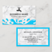 ハンドマン給水タップ白大理石配管工 名刺 (正面/裏面)