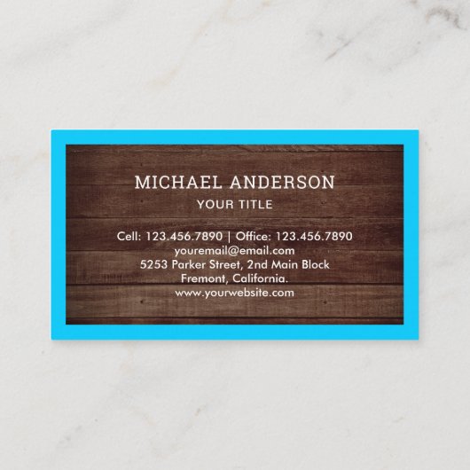 ハンドマン給水タップ素朴木製配管工 名刺 (裏面)