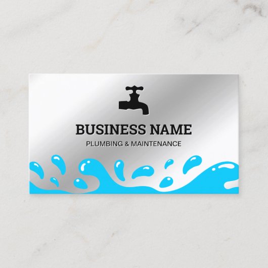 ハンドマン給水タップ金属製鋼配管工 名刺 (正面)