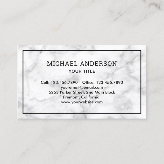 ハンドマン配管パイプレンチ白大理石配管工 名刺 (裏面)