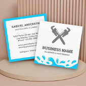 ハンドマン配管パイプレンチ白配管工 スクエア名刺