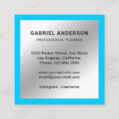 ハンドマン配管パイプレンチ金属製配管工 スクエア名刺 (裏面)