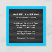 ハンドマン配管配管パイプレンチ黒メッシュ配管工 スクエア名刺 (裏面)