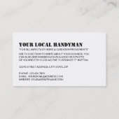 ハンドマン・フィスト・ロゴ 名刺 (裏面)