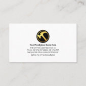 ハンドマン、建築、請負業者、ホーム構成 名刺 (裏面)