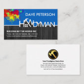 ハンドマン、建築、請負業者、ホーム構成 名刺 (正面/裏面)