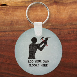 ハンドマン – DIY Guy with hammer – 独自の名前/文字を追加 キーホルダー