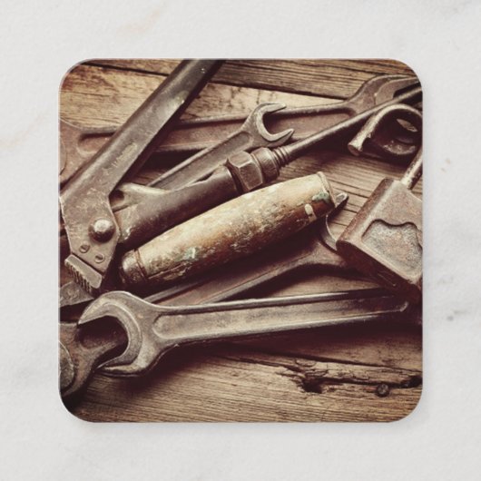 ハンドマ素朴イキツール保守修理サービス スクエア名刺 (正面)