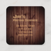 ハンドマ素朴イキツール保守修理サービス スクエア名刺 (裏面)