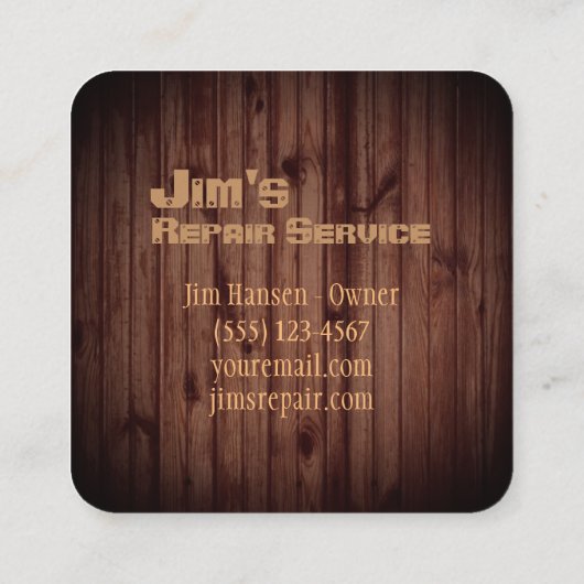 ハンドマ素朴イキツール保守修理サービス スクエア名刺 (裏面)