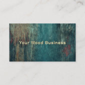 ハンドマ素朴イマンカーペンターティール(緑がかった色)カントリーウッドグレイン 名刺 (正面)