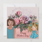 ハンドマ絵を描ザーの日のバラアート シーズンカード (正面)