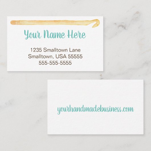 ハンドメイドかぎ針編みホック 名刺 (正面/裏面)