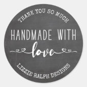 ハンドメイドとラブチョークボードカスタムサンキュー ラウンドシール (正面)