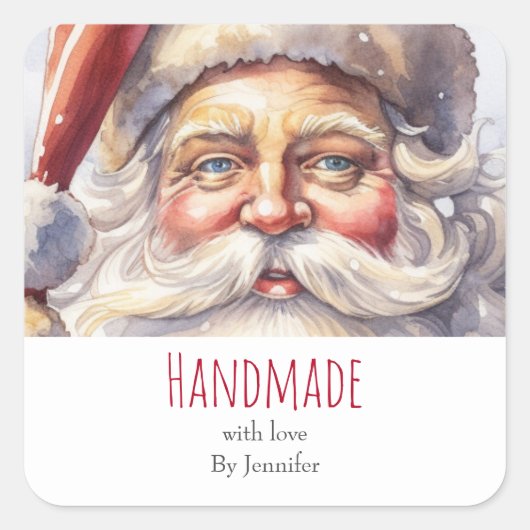 ハンドメイドとラヴレトロすてきサンタクロース スクエアシール (正面)