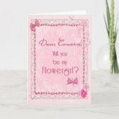 ハンドメイドのかわいいフラワーガールの招待状 サンキューカード (正面)