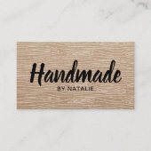 ハンドメイドのはっきりしたな文字の最小主義の素朴な木 名刺 (正面)