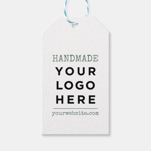 ハンドメイドのウェブサイト用にカスタム製作された貴社のロゴ入り製品 ギフトタグ (正面)
