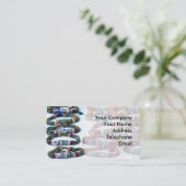 ハンドメイドのカラフルなガラス玉のブレスレット 名刺 (スタンド正面)