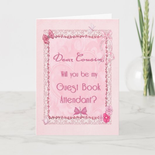 ハンドメイドのゲストブックアテンダントの招待状 サンキューカード (正面)