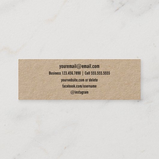 ハンドメイドのデイジーによっては素朴なクラフトの会合媒体が開花します スキニー名刺 (裏面)