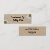 ハンドメイドのデイジーによっては素朴なクラフトの会合媒体が開花します スキニー名刺 (正面/裏面)