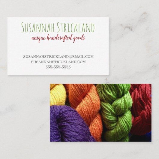 ハンドメイドの多色刷りヤーン 名刺 (正面/裏面)