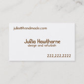 ハンドメイドの悪賢い名刺 名刺 (裏面)