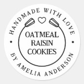 ハンドメイドの愛情こもったカスタムネームベーカリー ラウンドシール (正面)