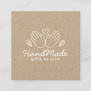 ハンドメイドの技術の素朴なモダンな茶色のクラフト紙 コーリングカード