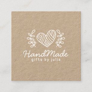 ハンドメイドの技術の素朴なモダンな茶色のクラフト紙 コーリングカード