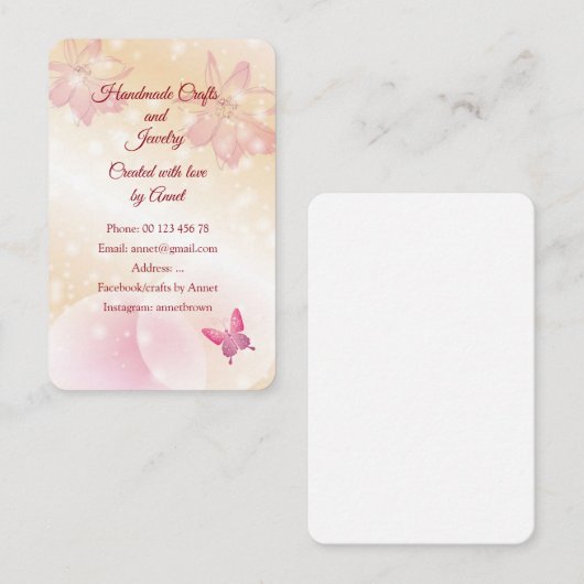 ハンドメイドの技術及びジュエリー 名刺 (正面/裏面)