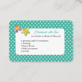 ハンドメイドの技術及び挨拶状 名刺 (裏面)