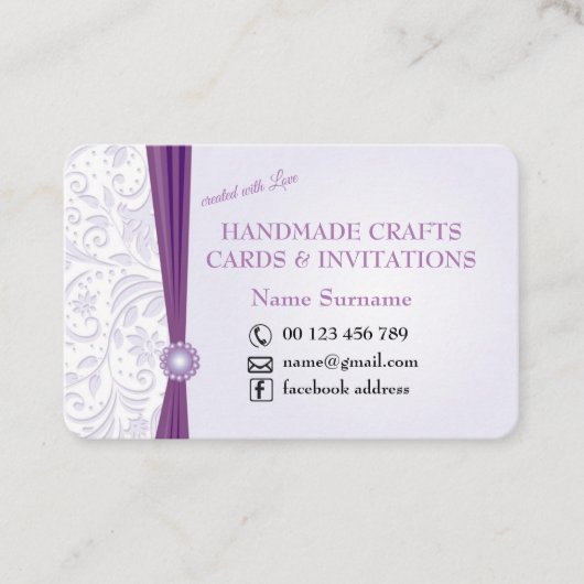 ハンドメイドの技術及び挨拶状 名刺 (正面)