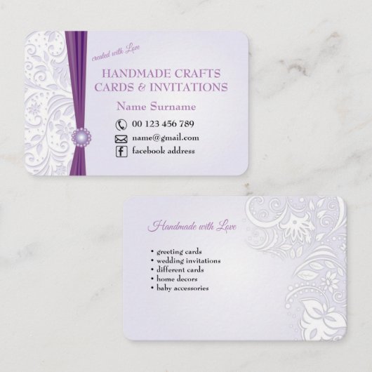 ハンドメイドの技術及び挨拶状 名刺 (正面/裏面)