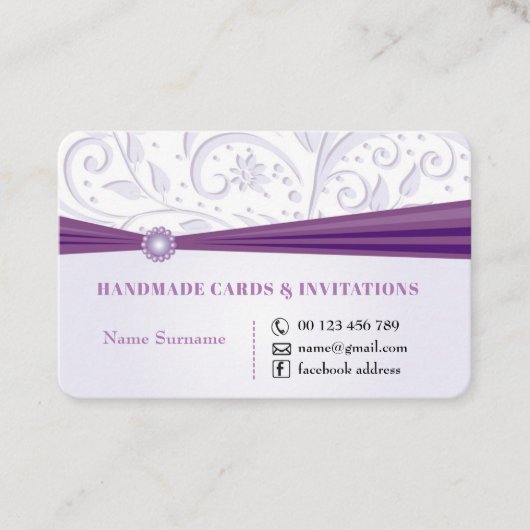 ハンドメイドの技術及び挨拶状 名刺 (正面)