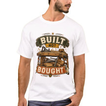 ハンドメイドの木工を誇りをもって祝おう - ビンテージ木工ワークショップバッジTシャツ