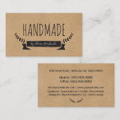 ハンドメイドの素朴なクラフト 名刺 (正面/裏面)