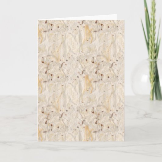 ハンドメイドの織り目加工の紙一見の素朴な挨拶状 カード (正面)