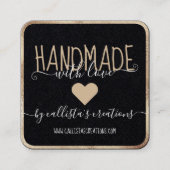 ハンドメイドアラブEtsyホームクレフタアートフェア金ゴールド スクエア名刺 (正面)