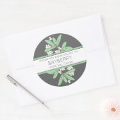 ハンドメイドギフトラベルとウィンターベイベリー ラウンドシール (封筒)