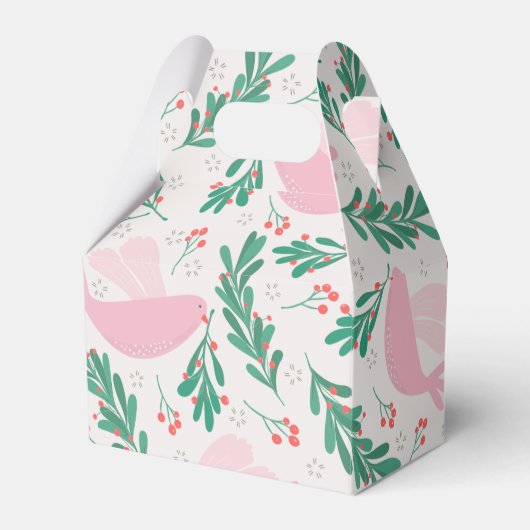 ハンドメイドクリスマス鳩のピースオリーブの枝 フェイバーボックス (正面サイド)