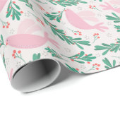ハンドメイドクリスマス鳩のピースオリーブの枝 ラッピングペーパー (ロールコーナー)