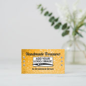 ハンドメイドゴールデングリッタースタイリッシュテンプレート 名刺 (スタンド正面)