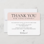 ハンドメイドサンキュープロフェッショナルかわいらし赤面 サンキューカード (正面)